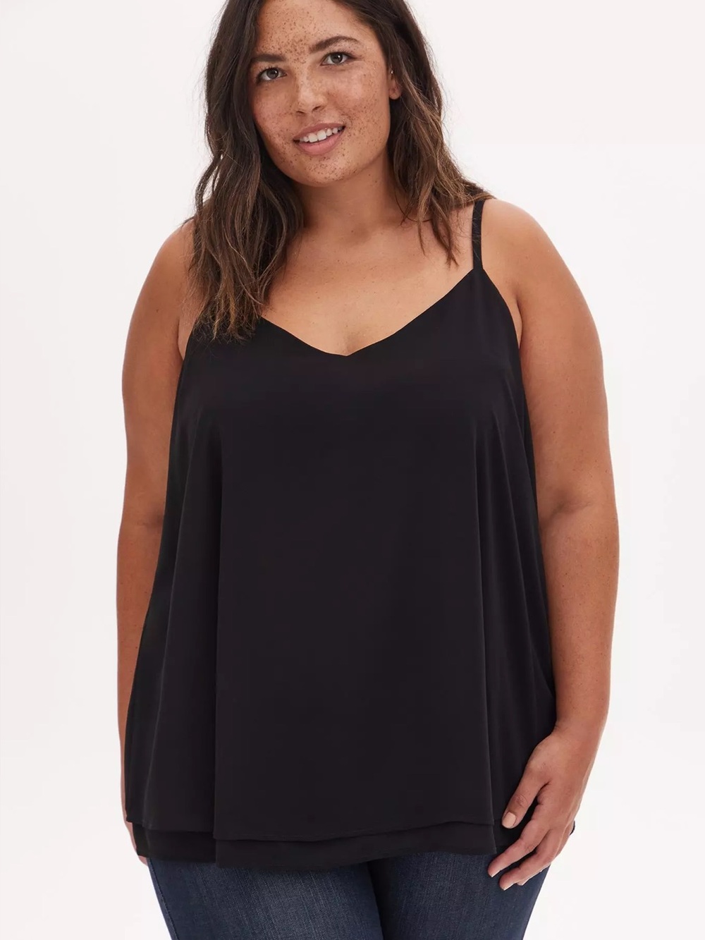 Torrid Sophie Black Chiffon Swing Cami Tank Top Size 1